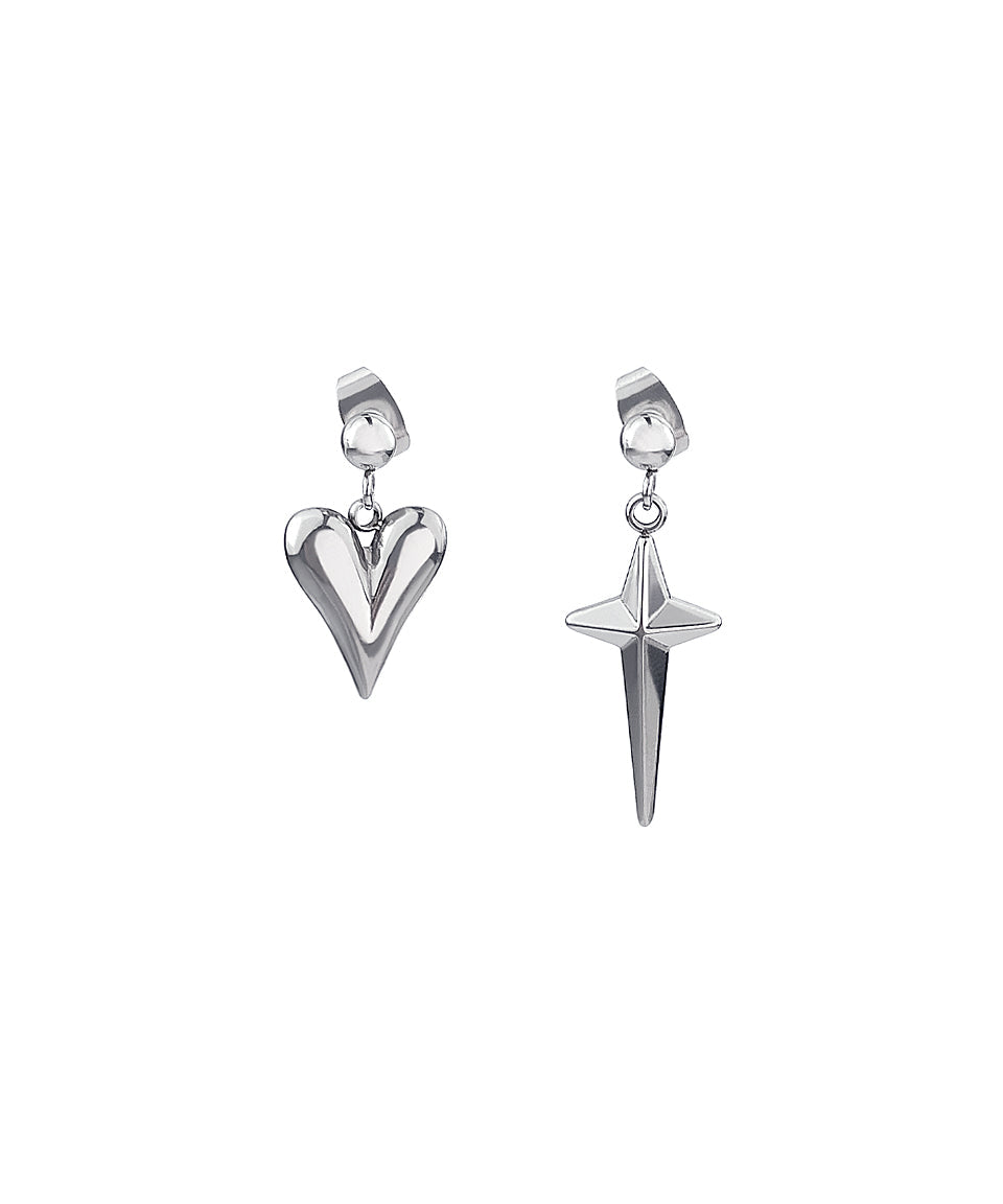 HEART CROSS SURGICAL EARRING