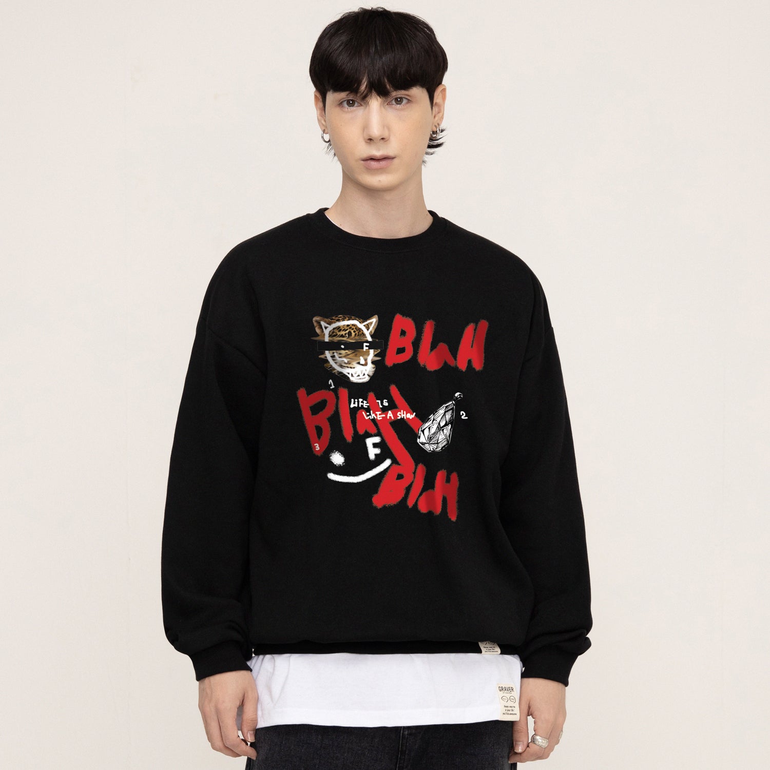 ミシガンベアースウェットシャツ / Michigan Bear Sweatshirt (CREAM