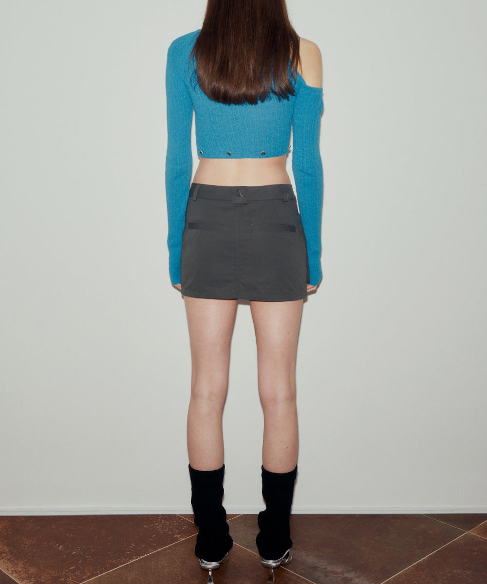 TWO WAY RIBBED ASYMMETRIC KNIT TOP (MARINE BLUE)