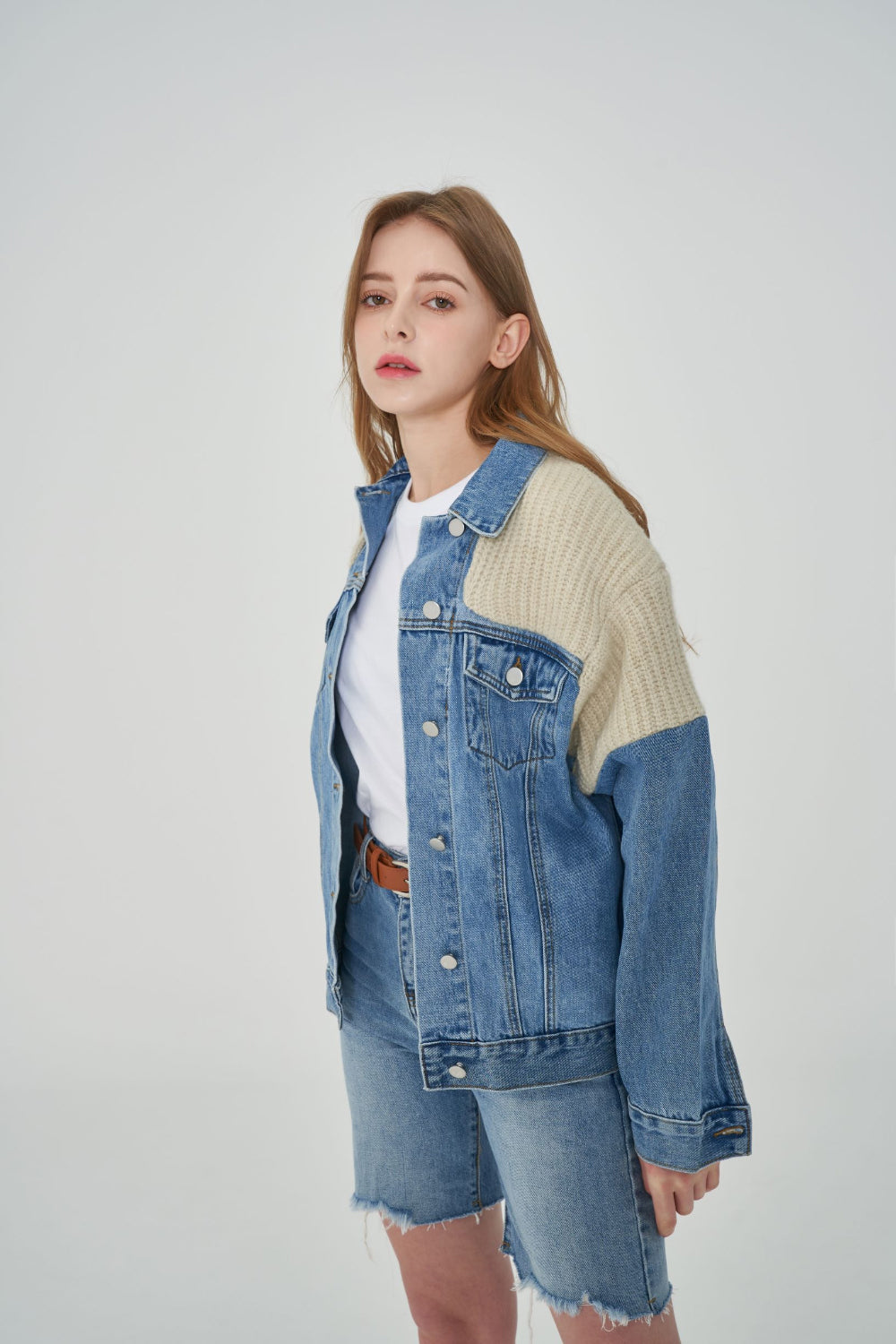 KNIT DENIM JACKET [6673]