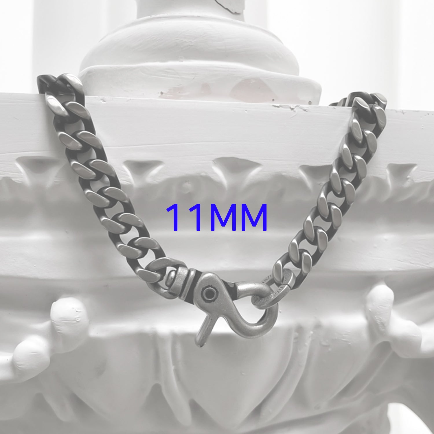 [BLESSEDBULLET]black line  chain necklace_blacksilver_11mm