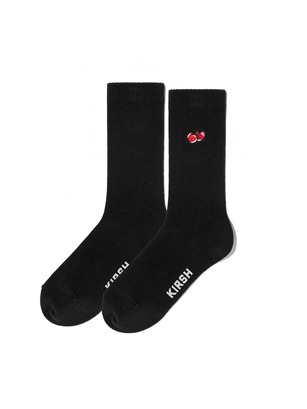 CHERRY LOGO STANDARD SOCKS [BLACK]