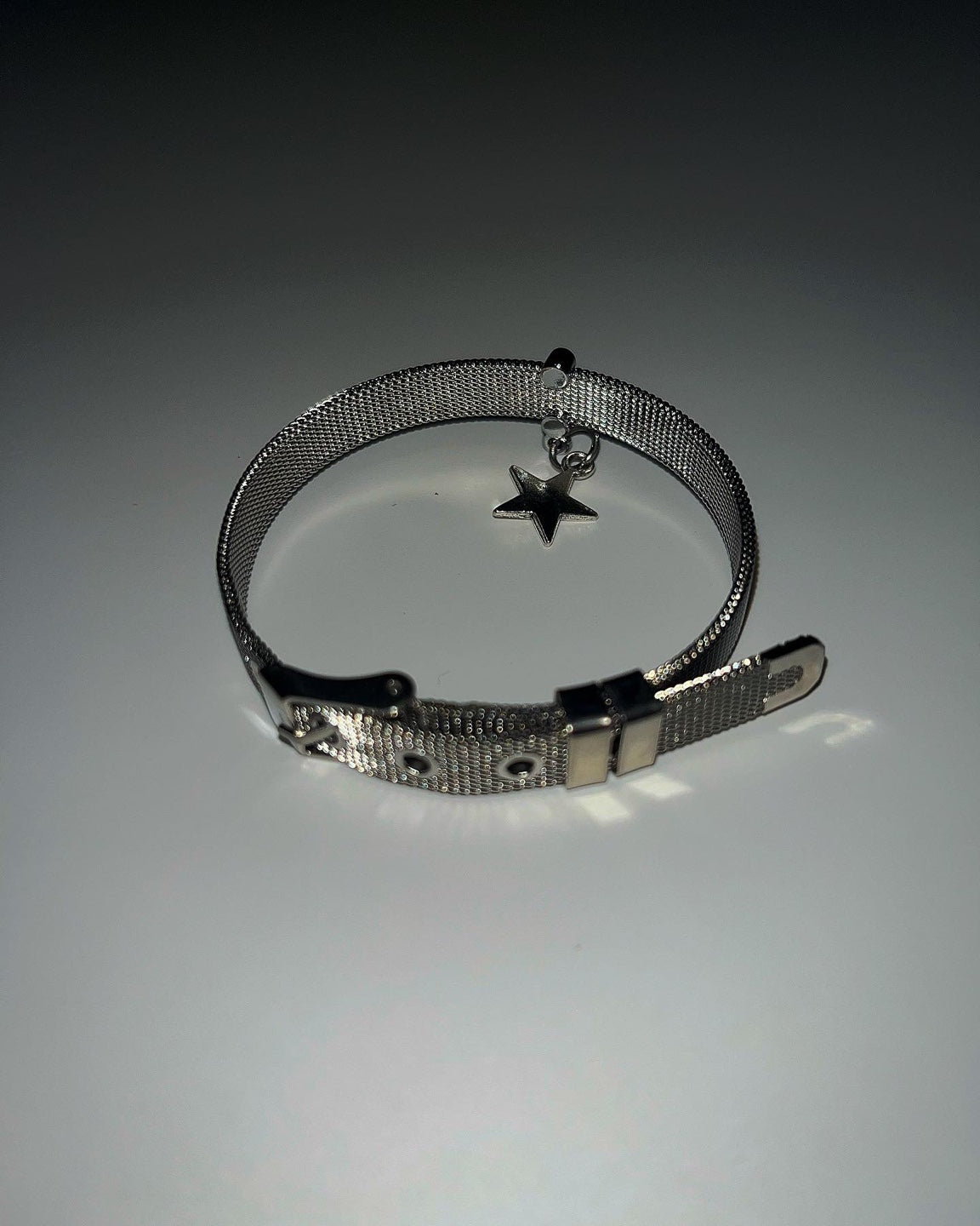 Silver star belt bracelet