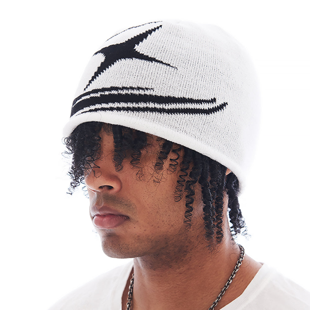 SYMBOL UNCUFFED BEANIE_WH