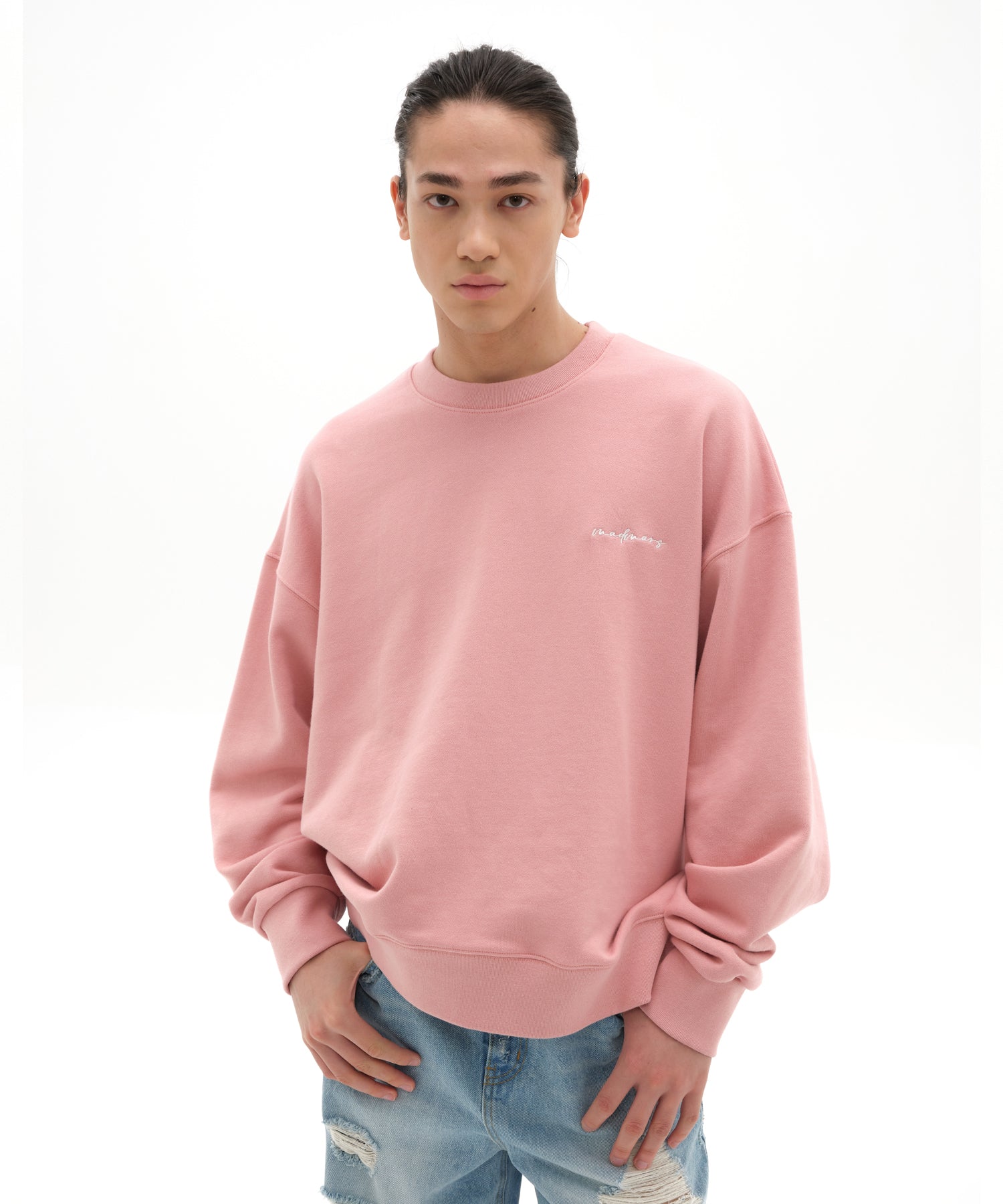 Basic embroidered sweatshirt_pink