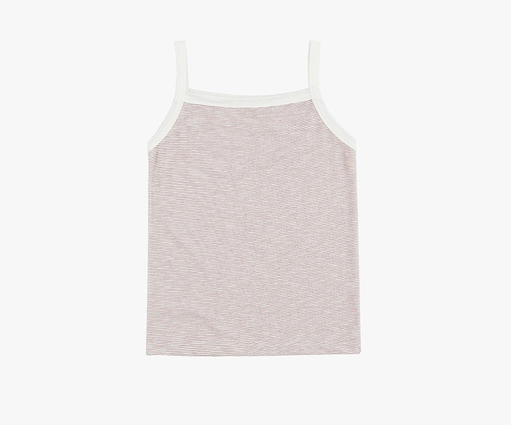 Stripe wide strap sleeveless