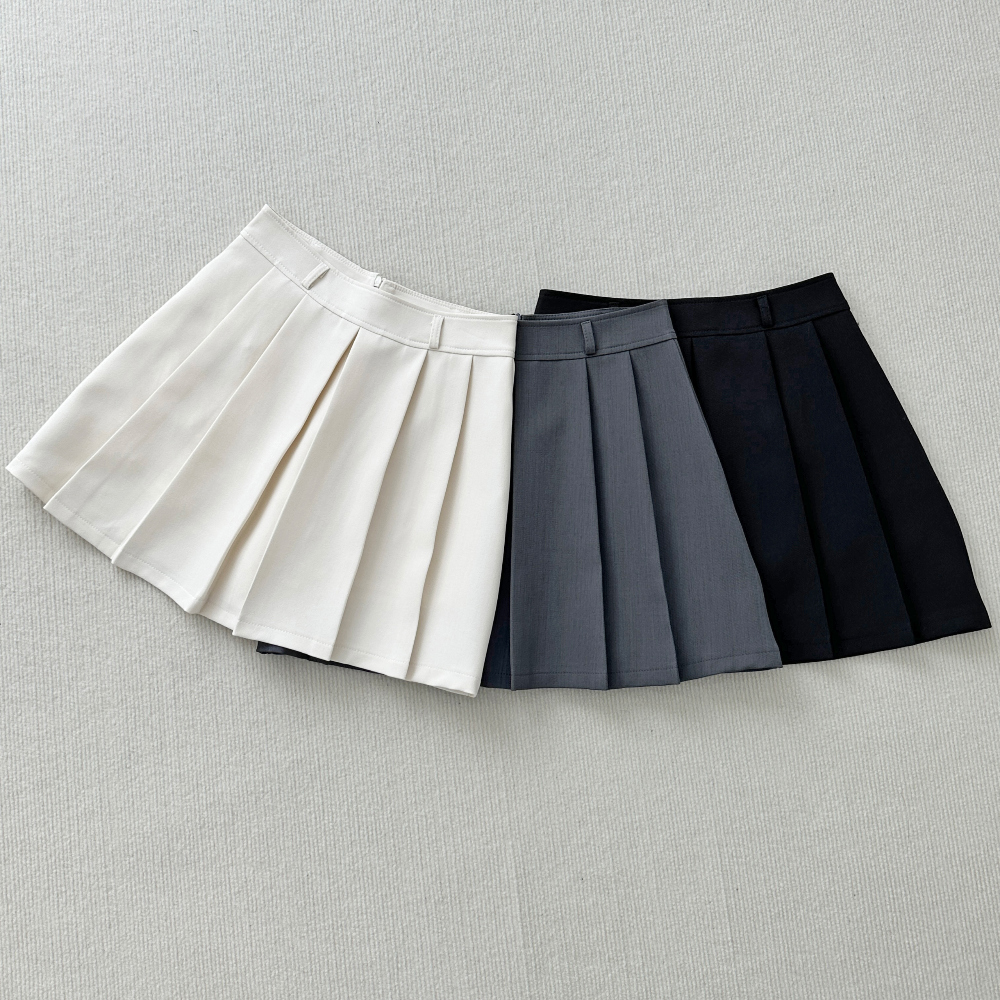 [Belt set] Roache Pleats Mini Skirt