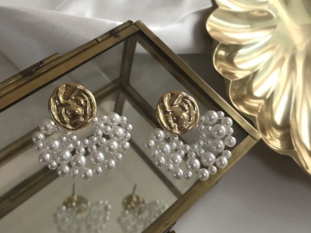 hvl Pearl earrings dress Guest drop earrings piercing