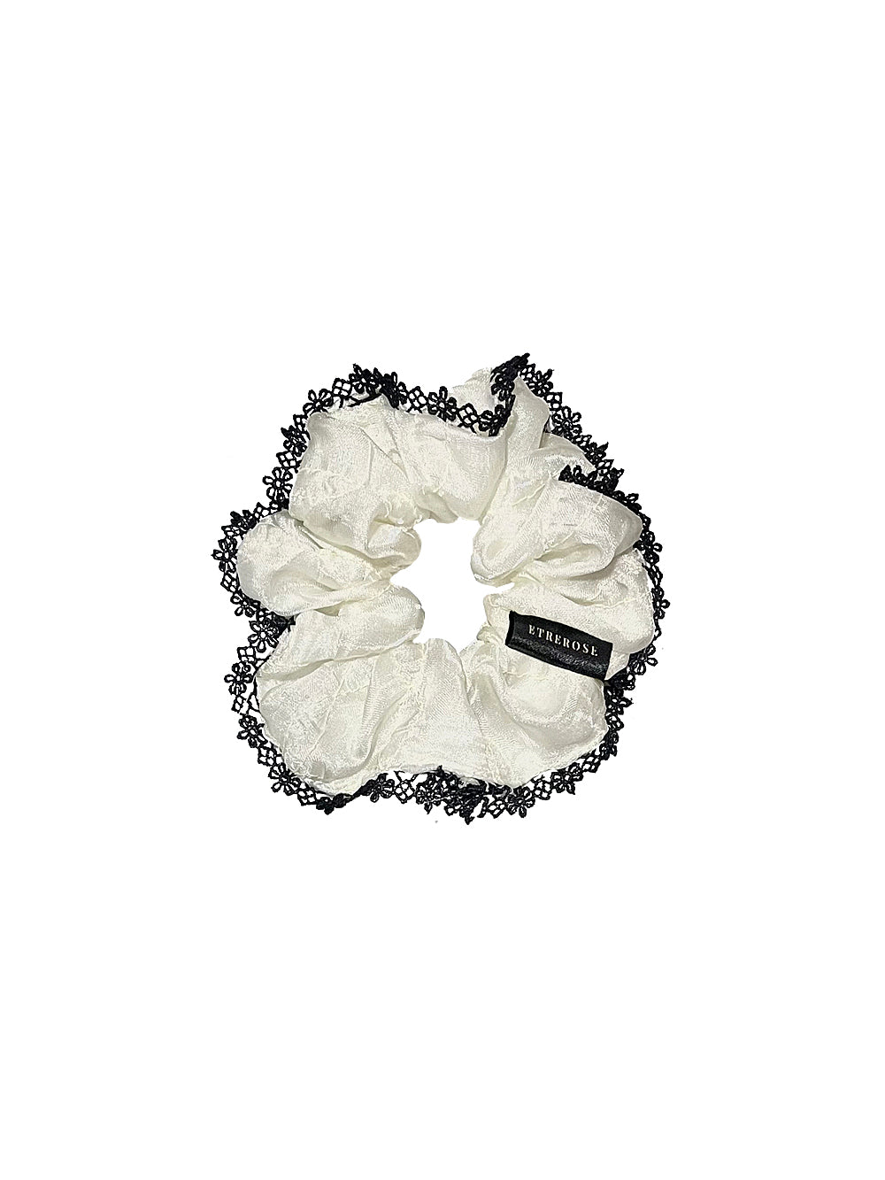 Glossy Organza Lace Satin Hair Scrunchie (S)