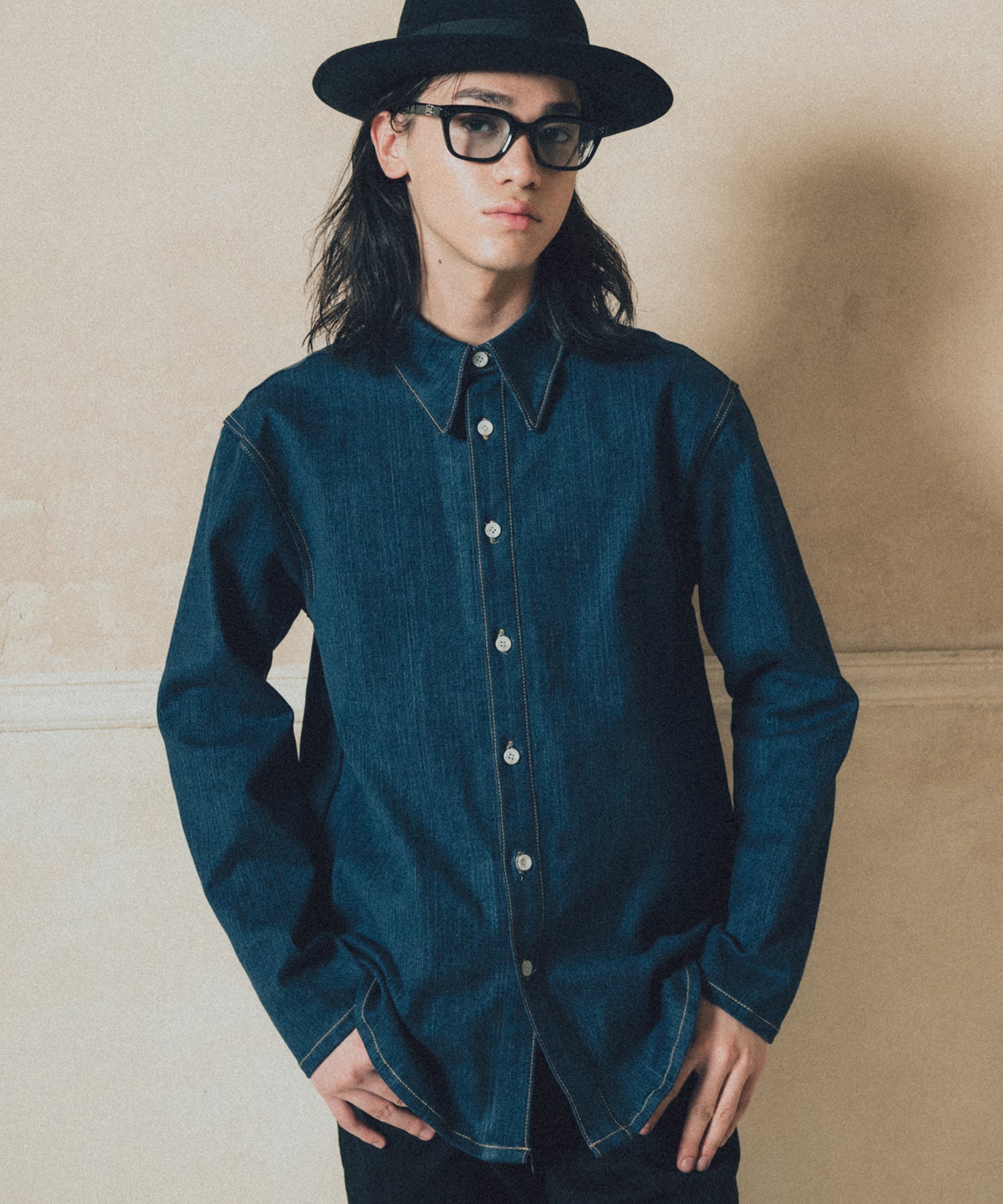 Denim button up shirt_Jean blue