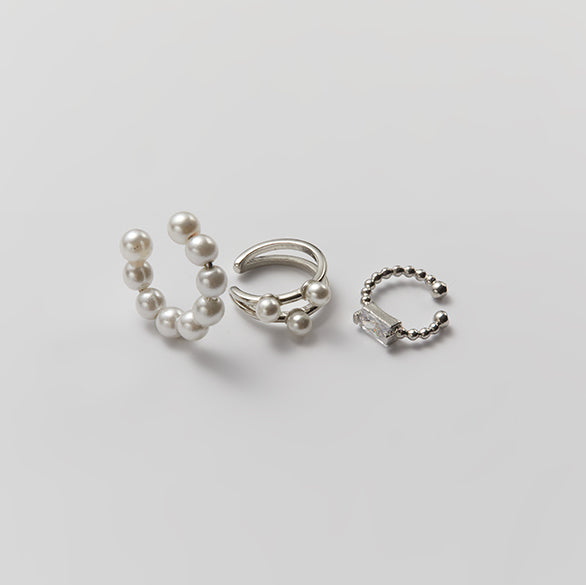 pearl 3set ear-cuff