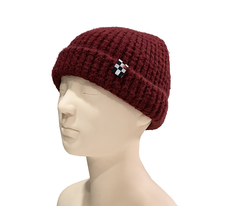 WOOL WAFFLE BEANIE WINE