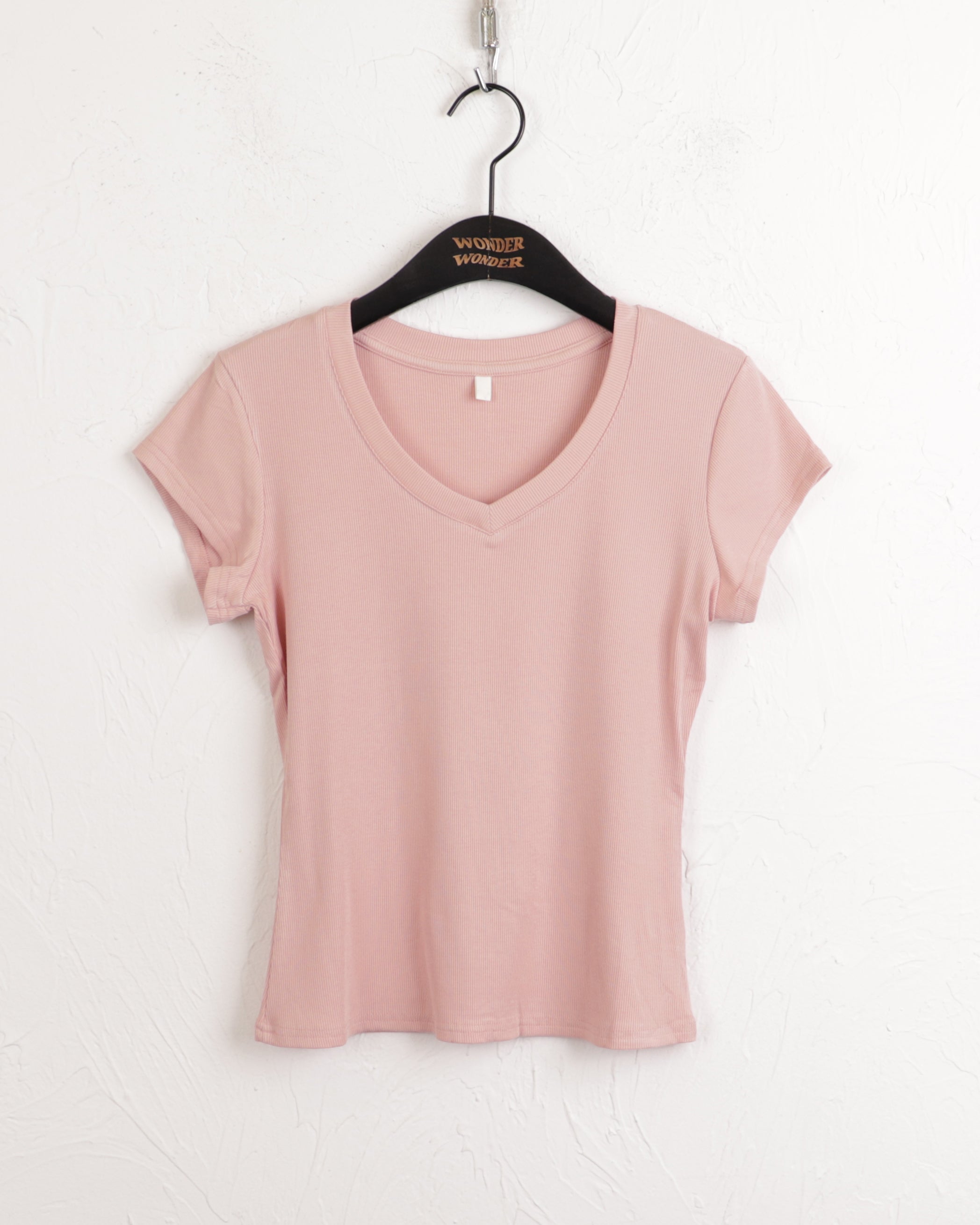 Ser V-neck slim ribbed short-sleeved T-shirt