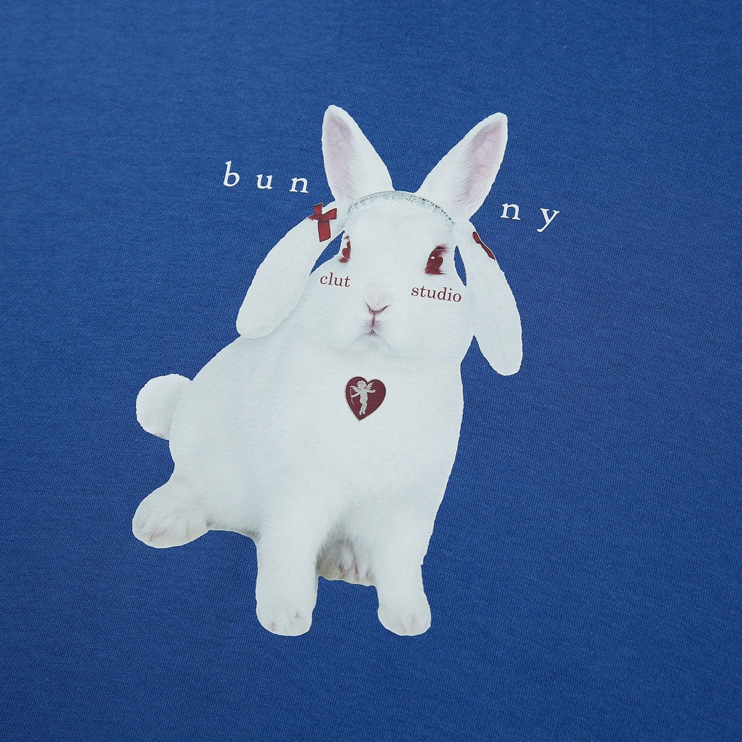 0 7 bunny ruffle hood - BLUE