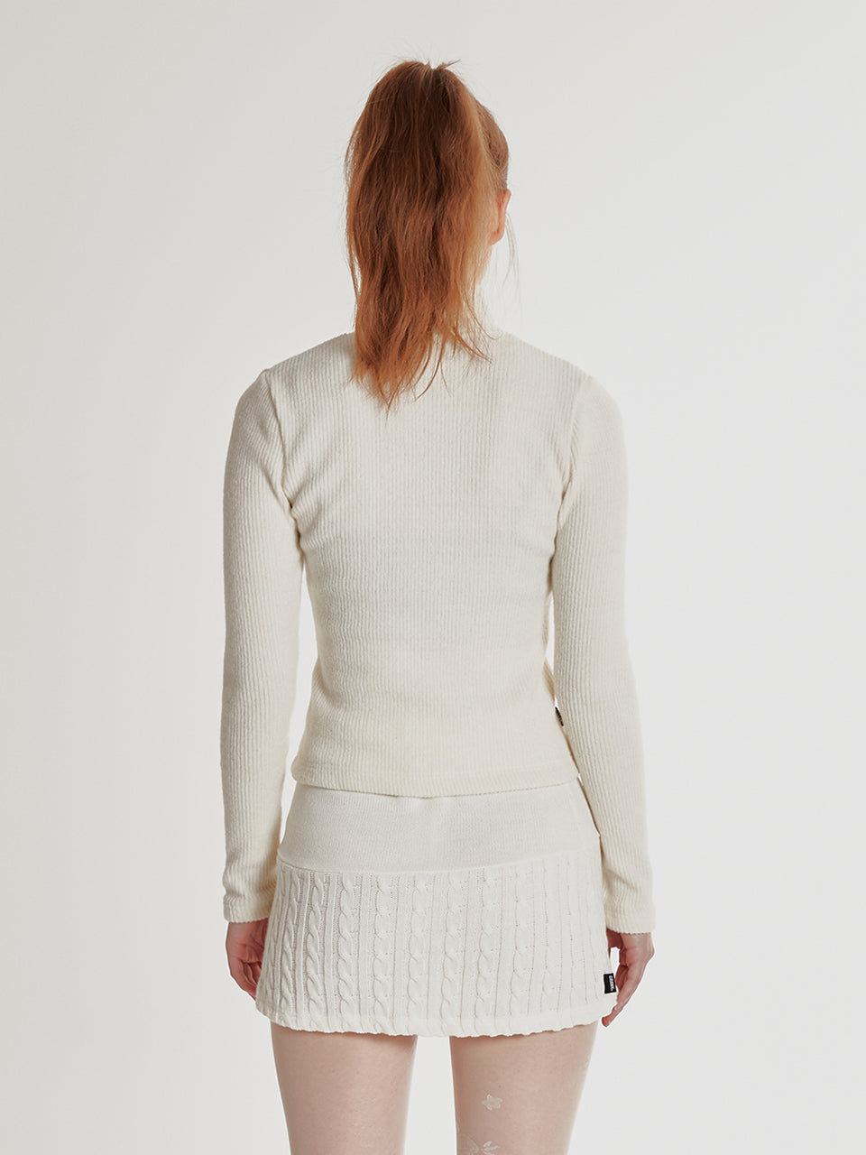 SPRAY KNIT ZIP-UP_IVORY