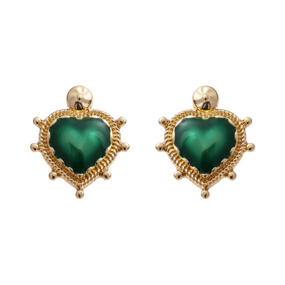 Deep heart earrings