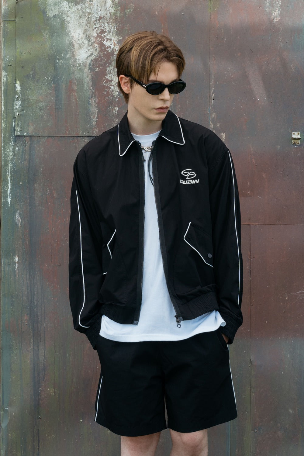 PIPING BLOUSON SET - OUTER (BLACK)