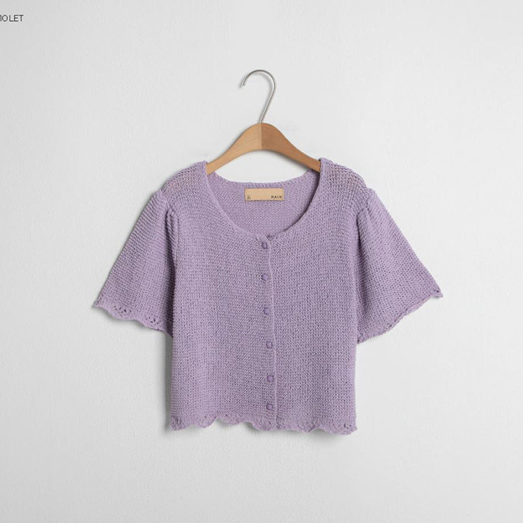 (CD-1971) Feminine Puff Knit Cardigan