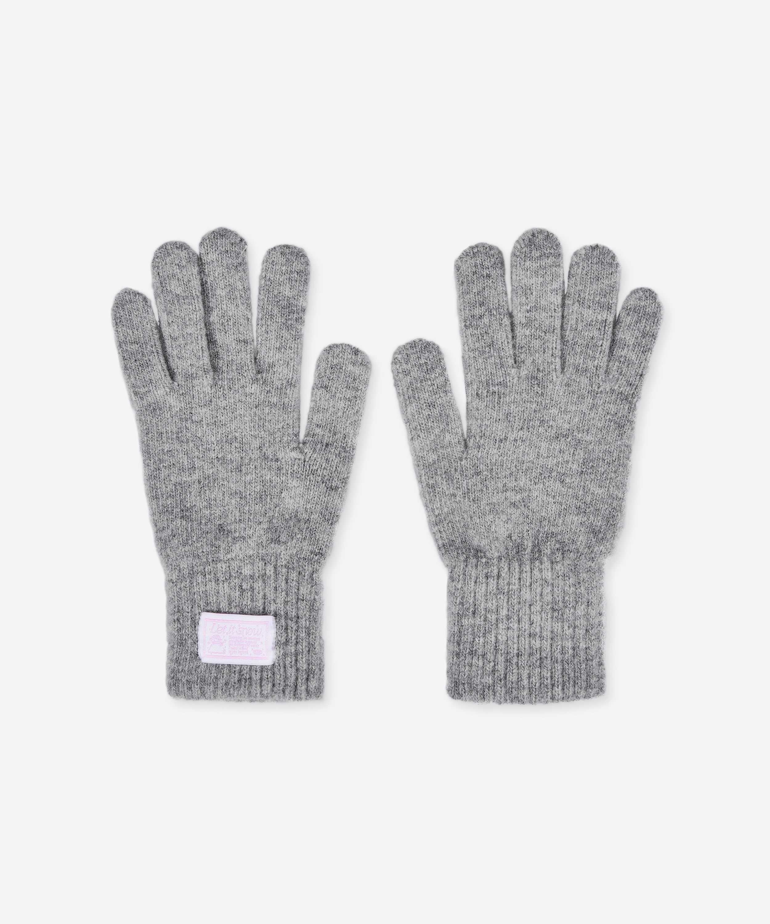 Let It Snow Label Gloves (Grey)