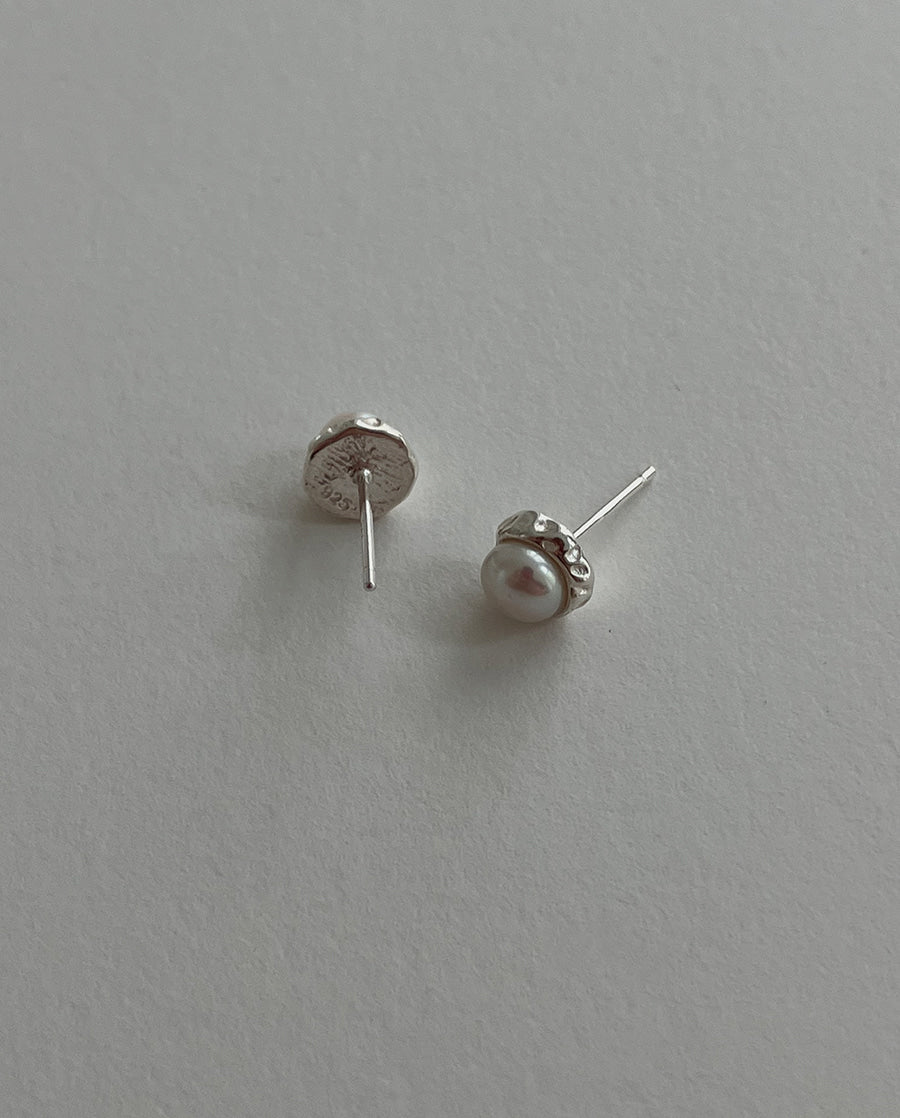 [92.5silver] crack pearl earrings