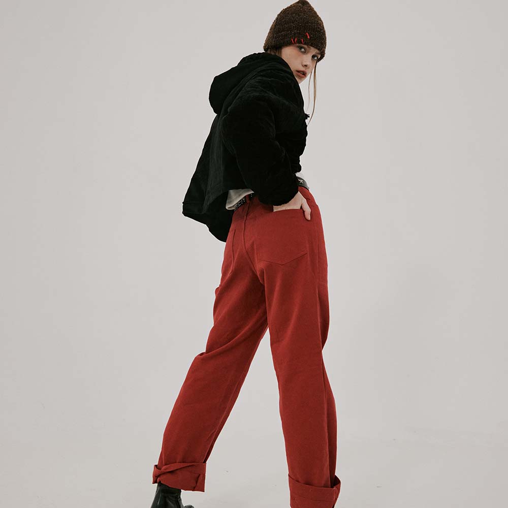 BURGUNDY CARGO PANTS