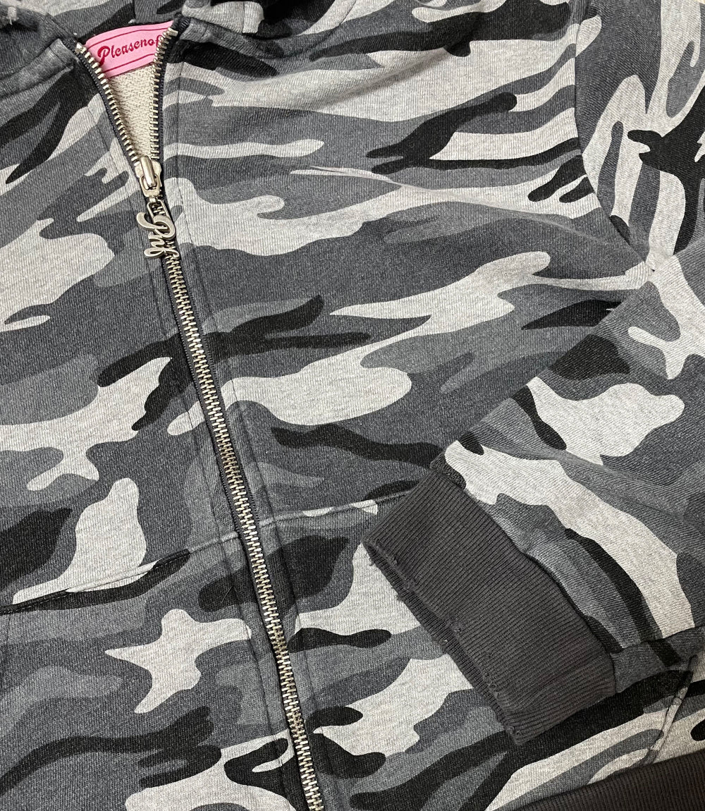 PNF made vintage washing camo hoodie zip up