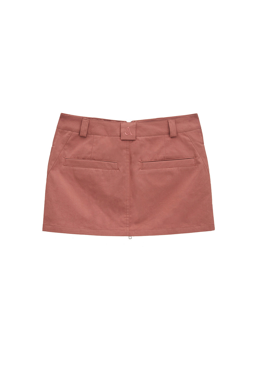 FRONT POCKET ZIP-UP SKIRT (BRICK ROSE)