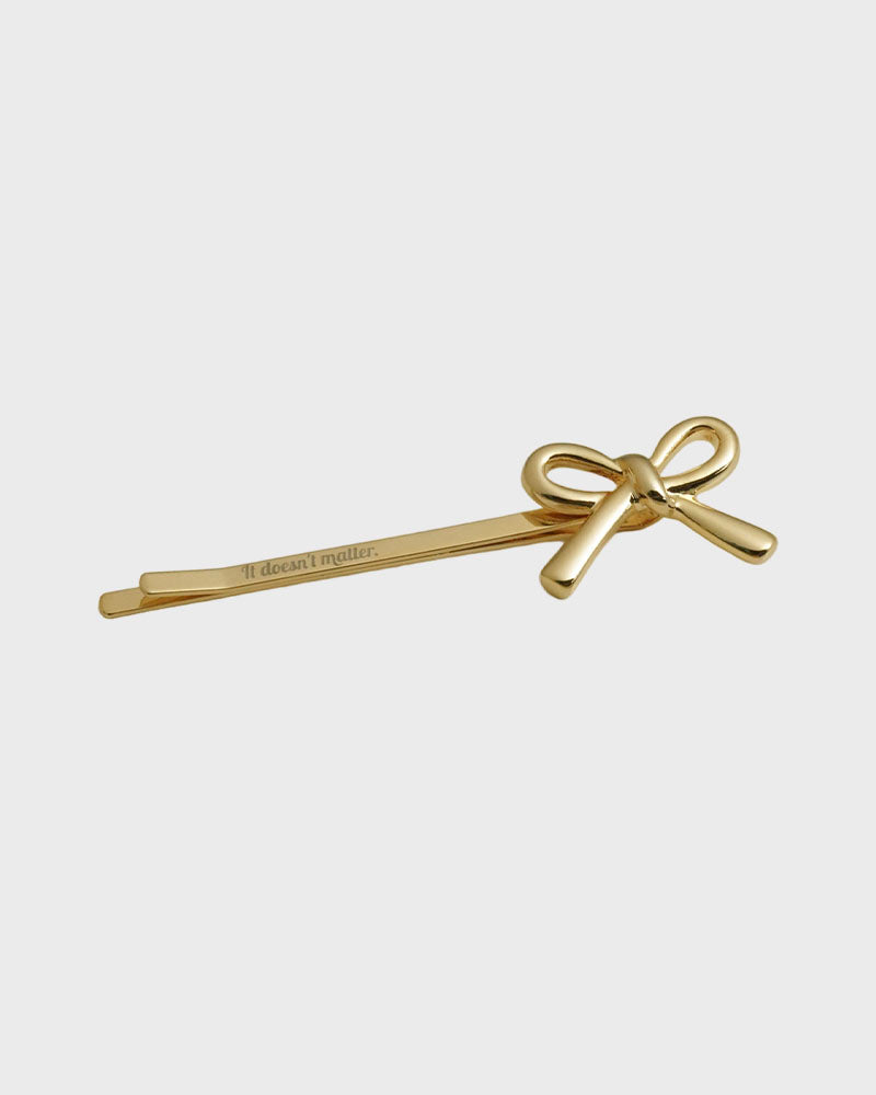 Simi ribbon hair pin (Gold / Select side) 