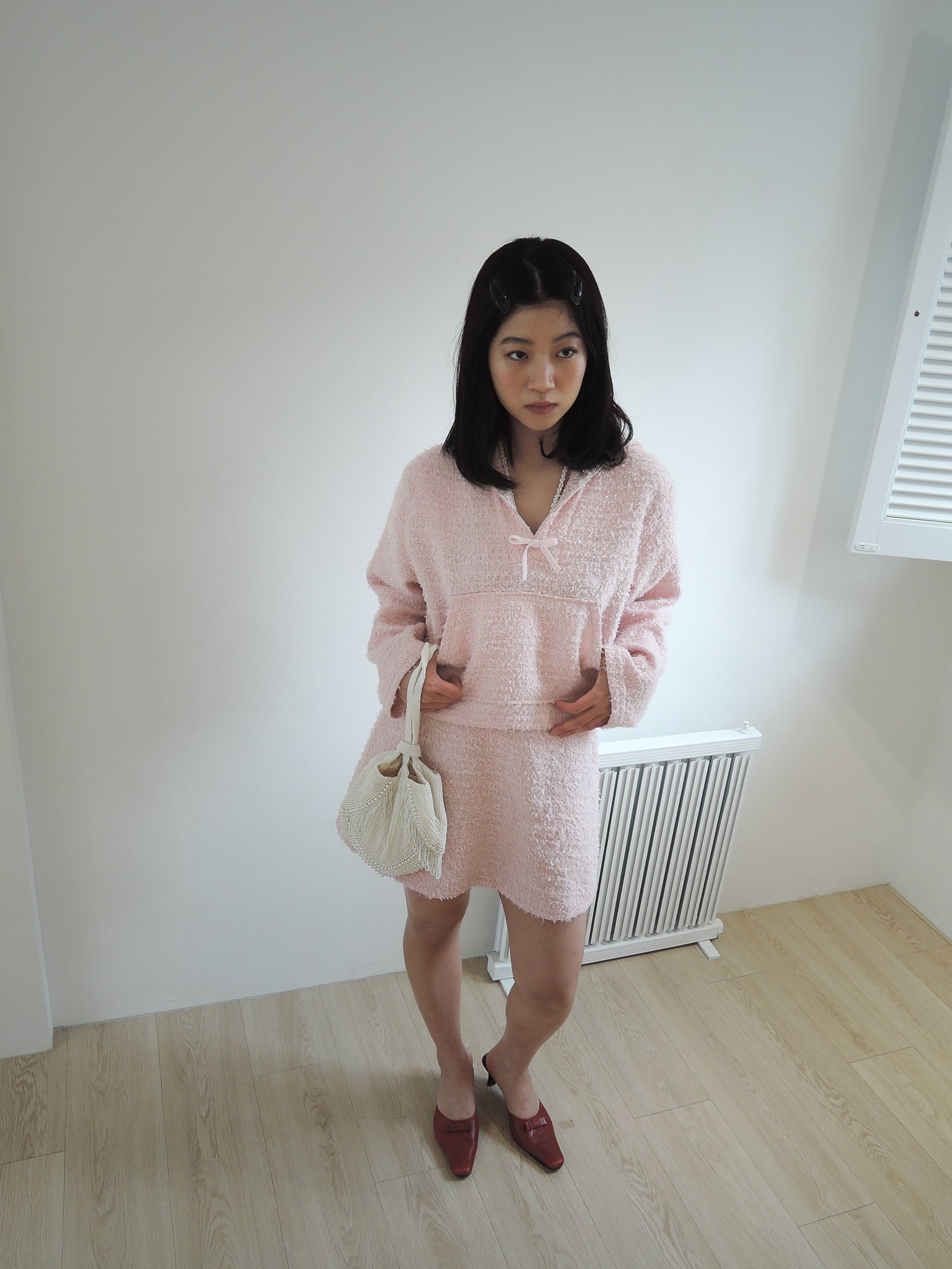 TISHA SAILOR TWEED BLOUSE _PINK