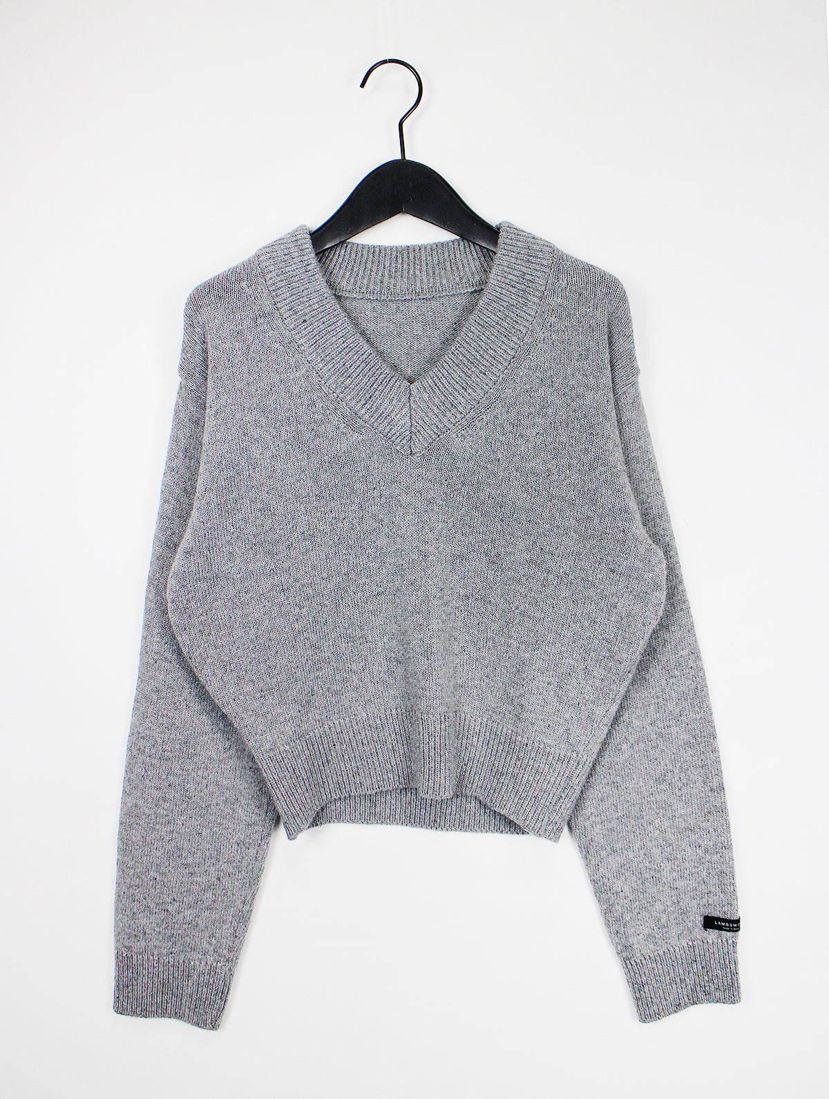 Wool V-neck Crop Knit (10color)