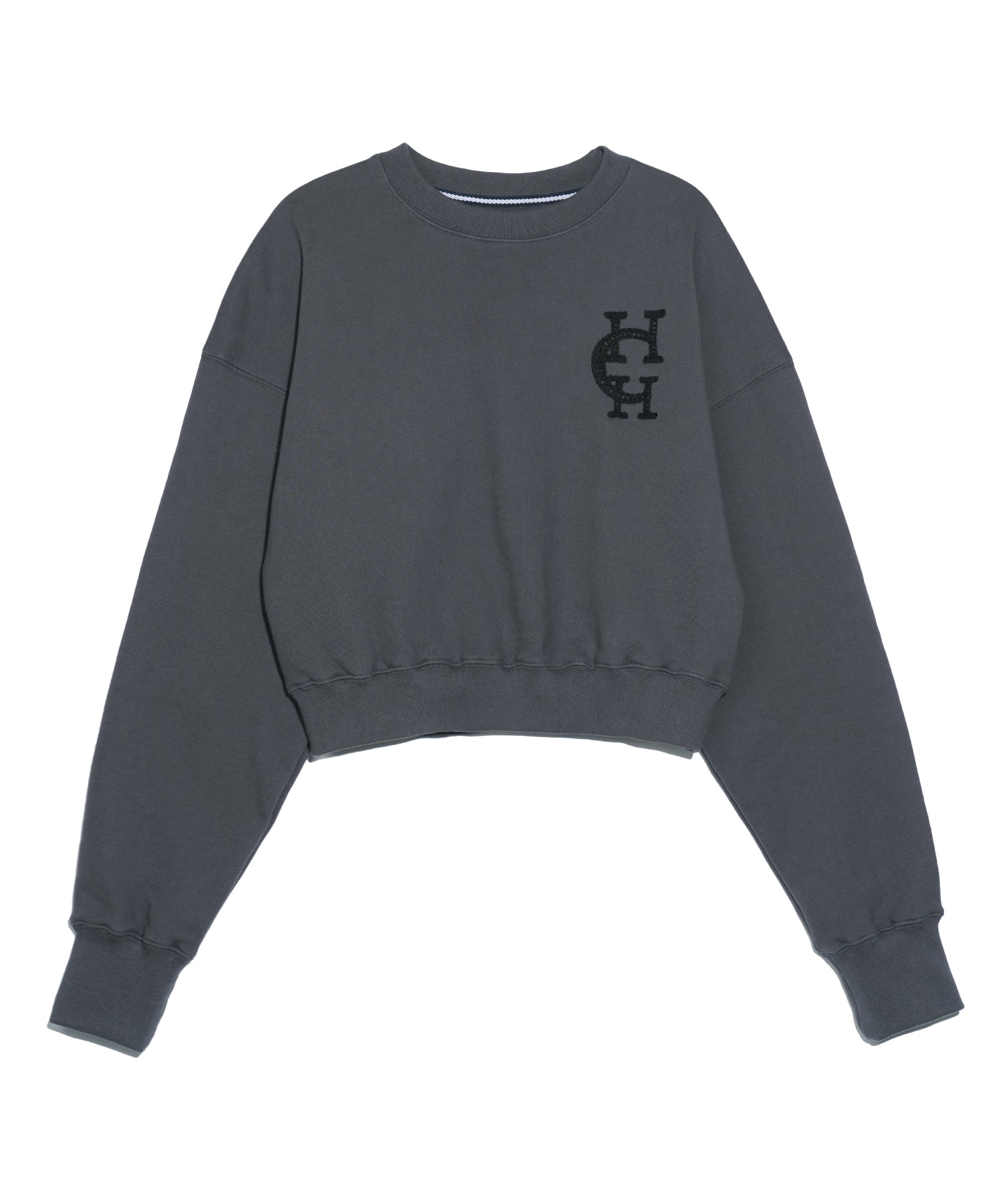 Classic symbol logo crop sweatshirt_Charcoal