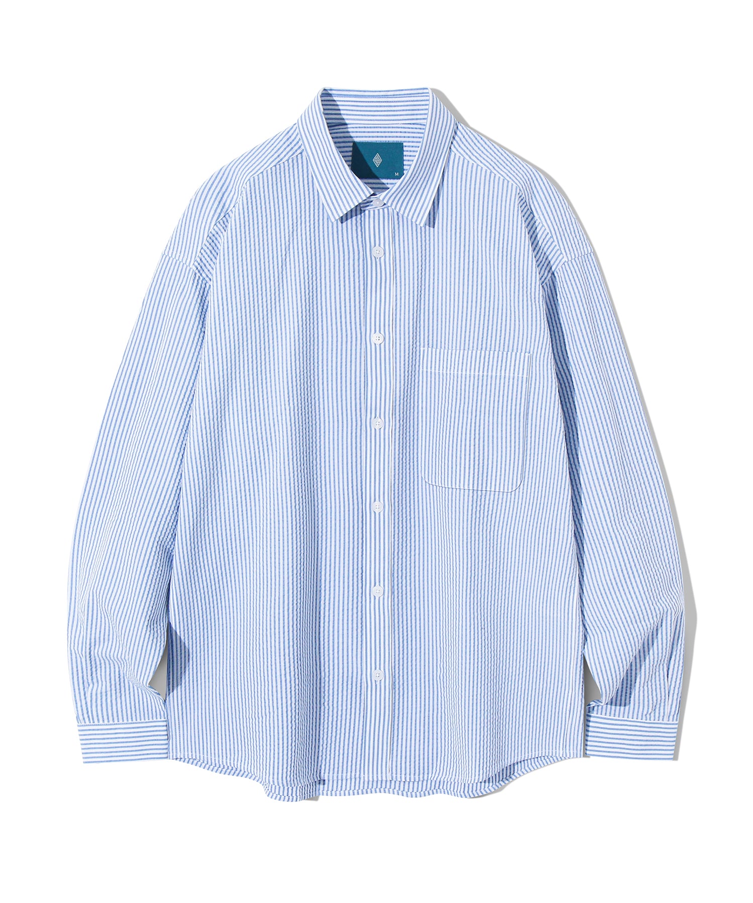 Seersucker Stripe Shirt S89 Sky Blue