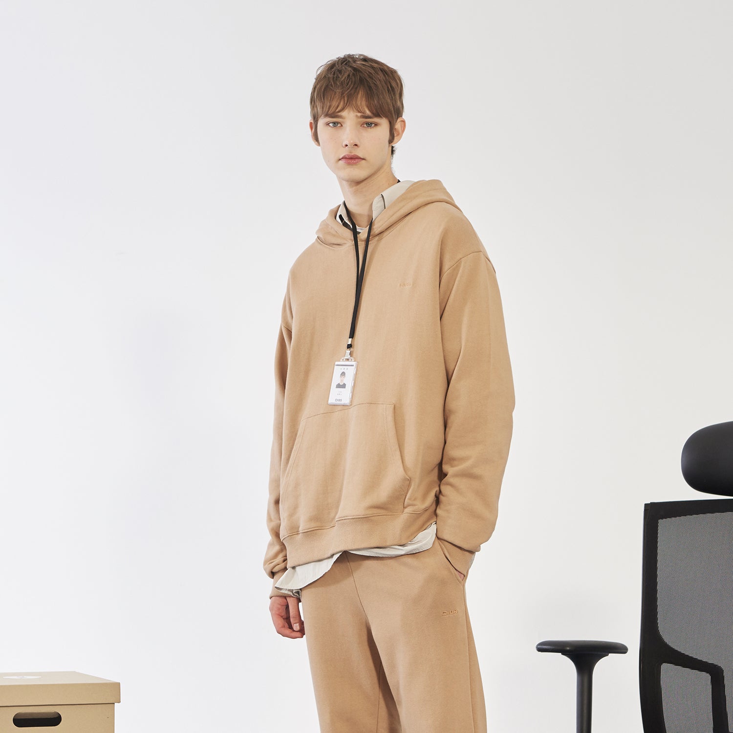 BASIC LOGO HOODIE BROWN