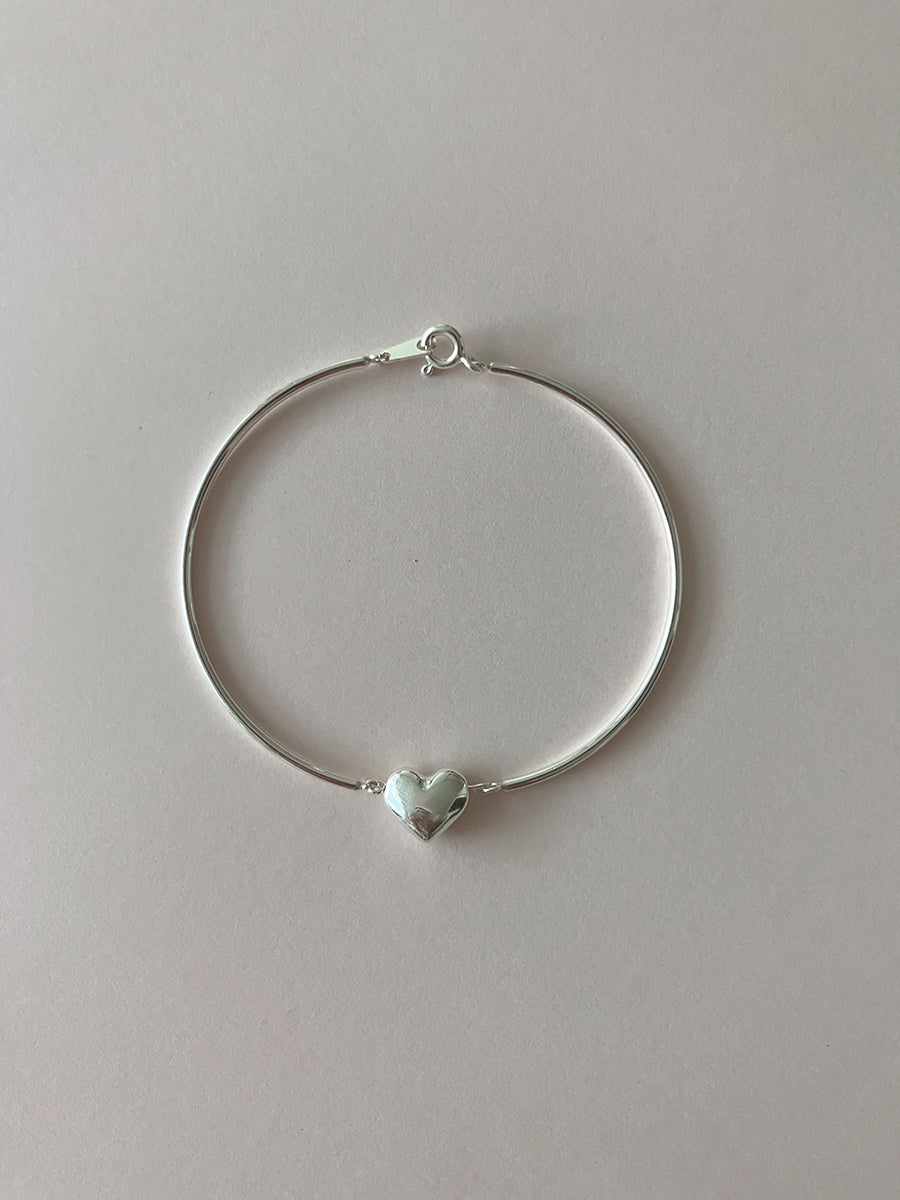 [92.5silver] heart bangle