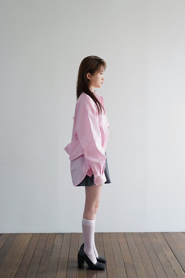 BACK WIDE STRAP OVERSIZED SHIRT IN PINK