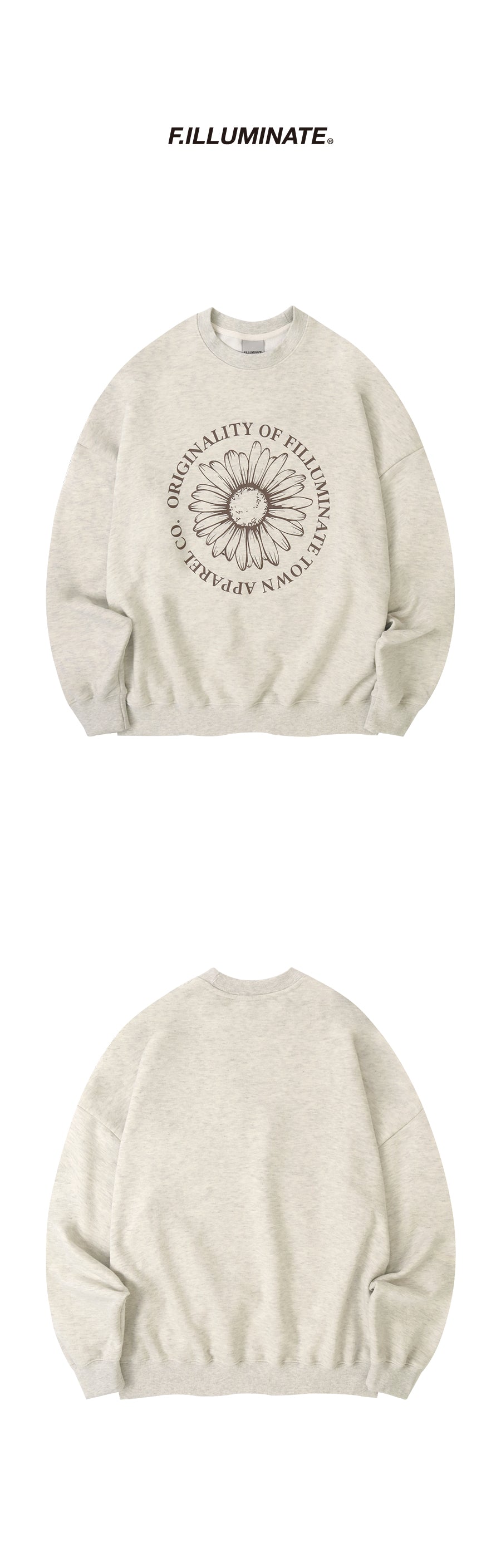 Overfit Bloom Sweat Shirt-Oatmeal