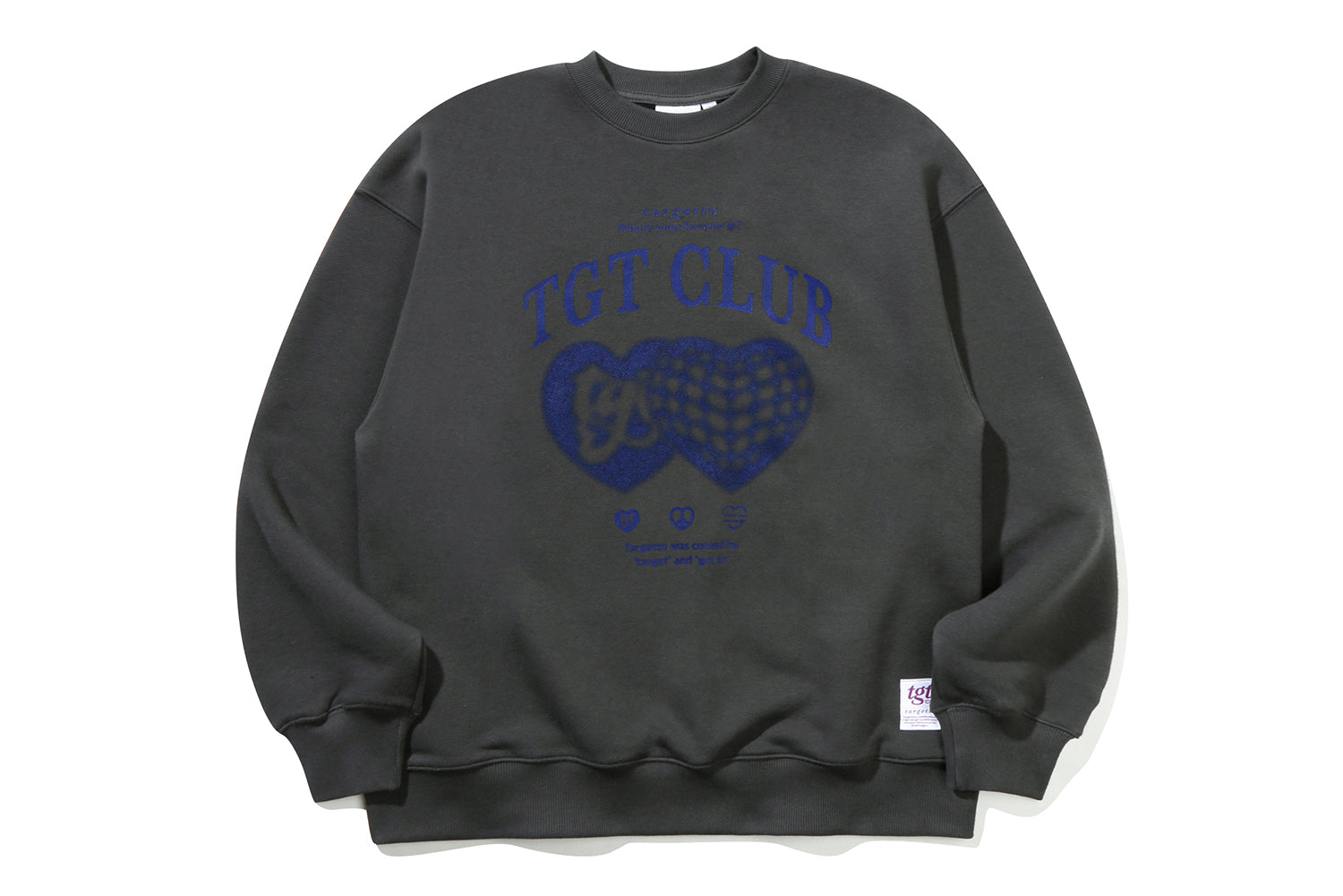 NET HEART SWEAT SHIRT(CHARCOAL)