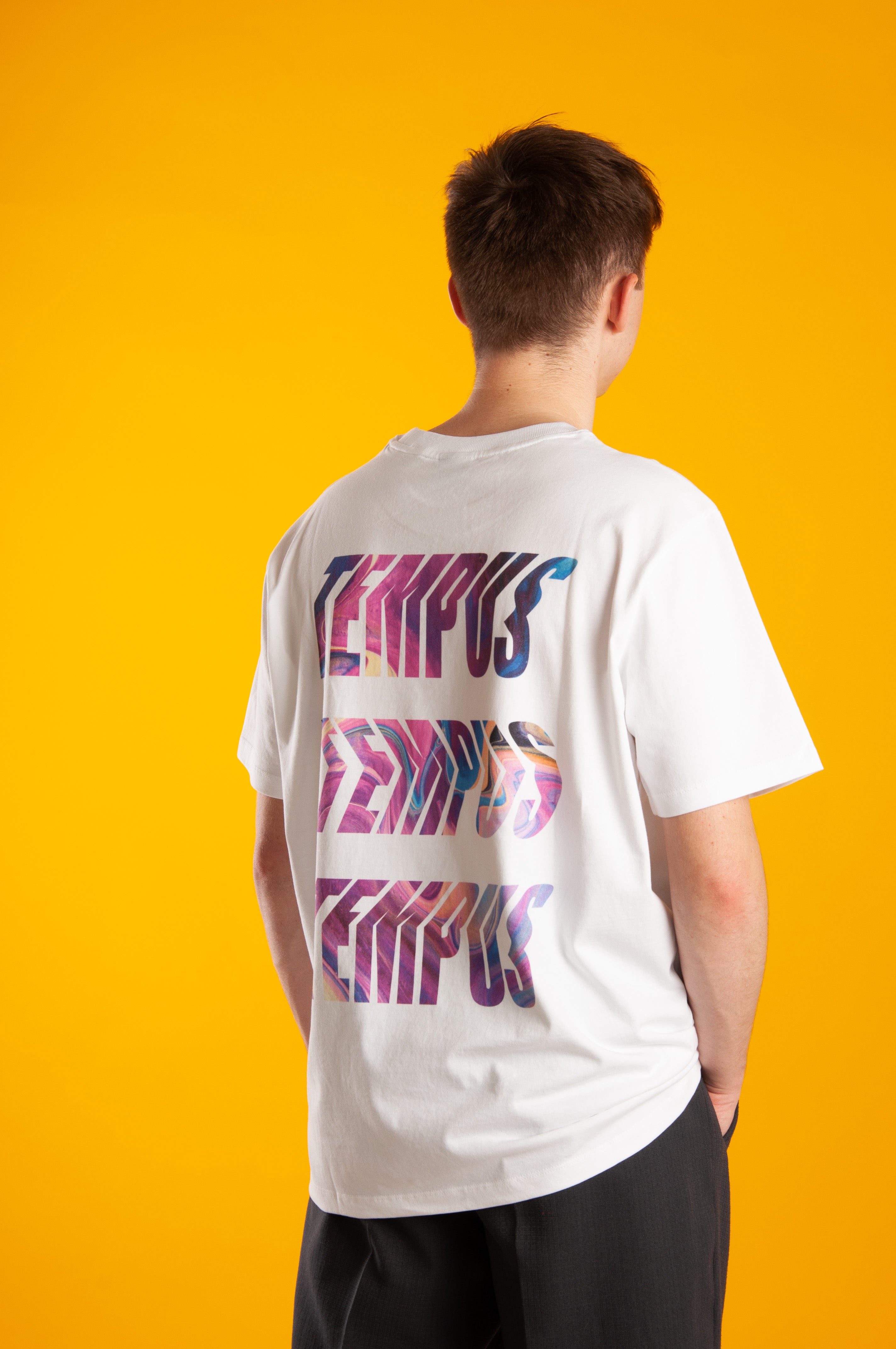 IRIDESCENT MARBLE LOGO T-SHIRTS [WHITE]