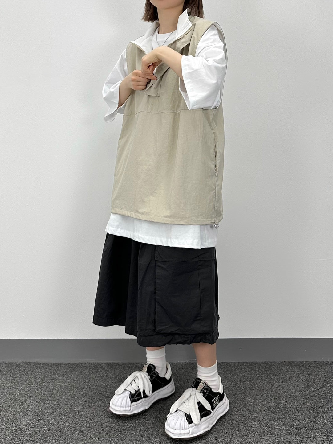 Mesh anorak Sleeveless