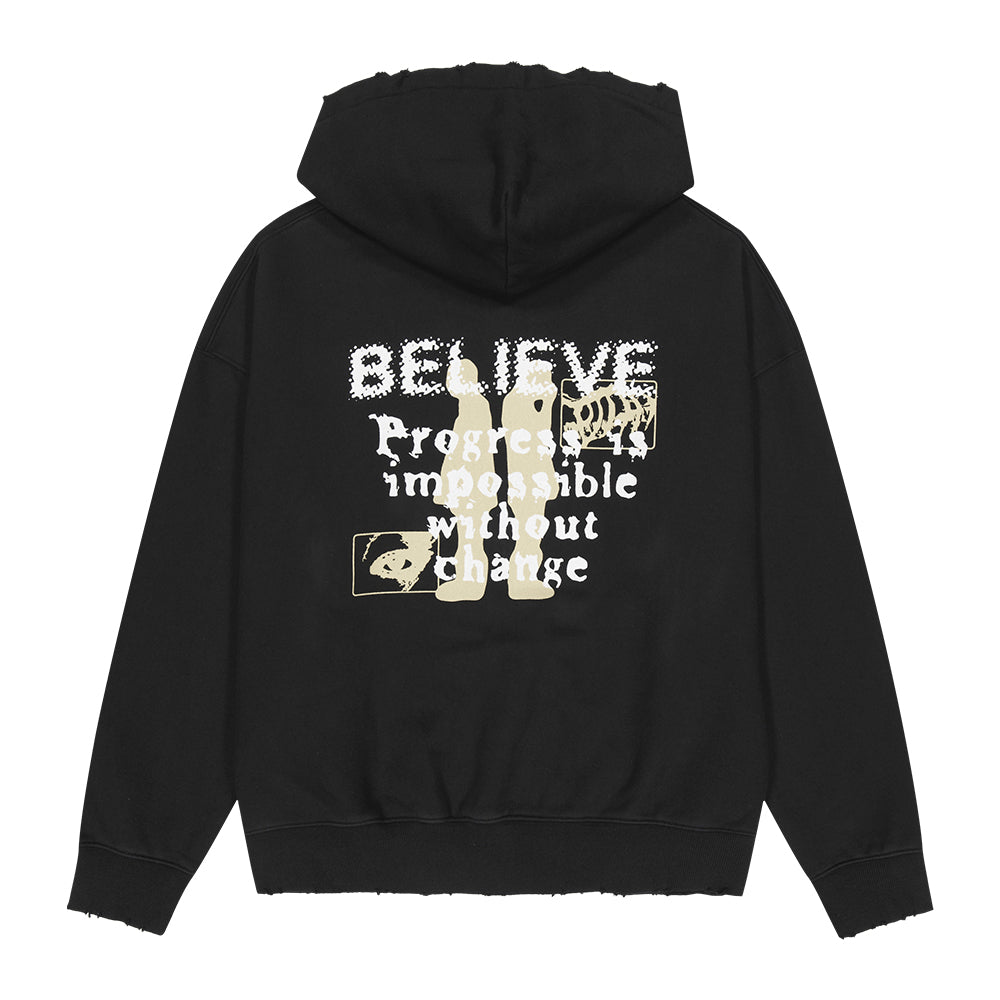 [Heavy Cotton]Believe Vintage Bio Washing Hoodie Zip-Up_Black