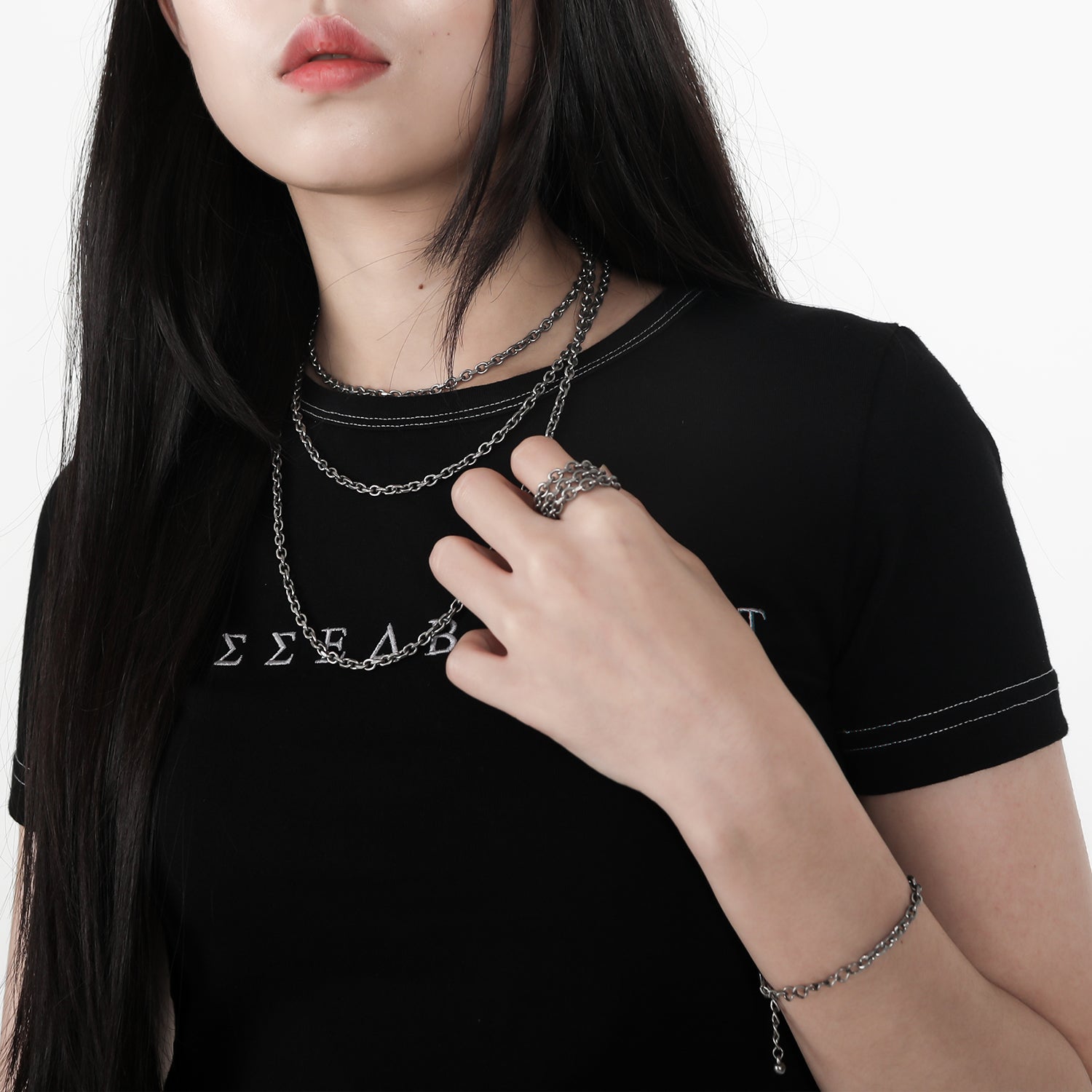 [BLESSEDBULLET]original chain necklace_dark silver