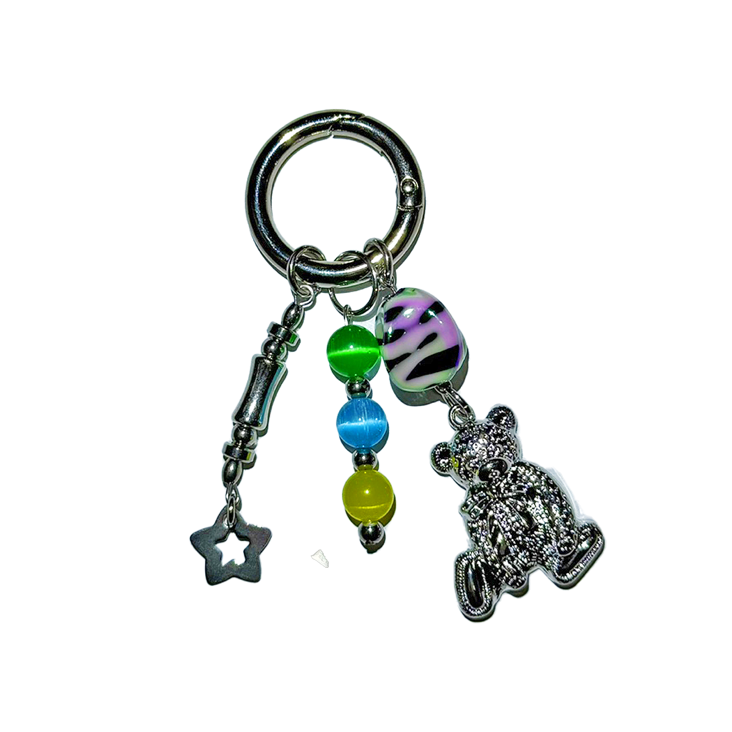 Cameleon zebra keychain