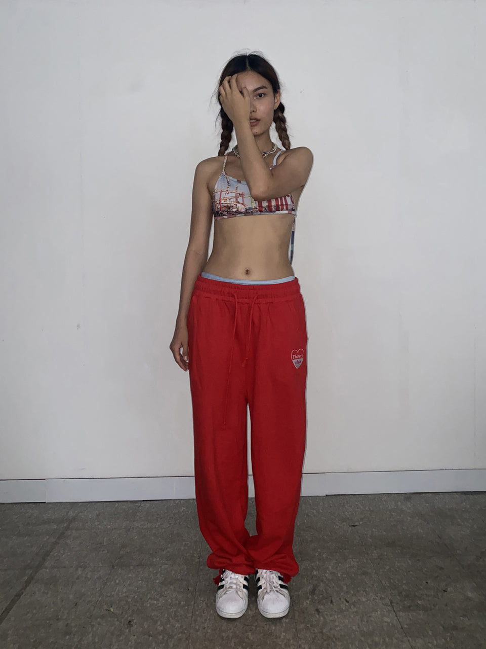 Basic sweat pants - Red