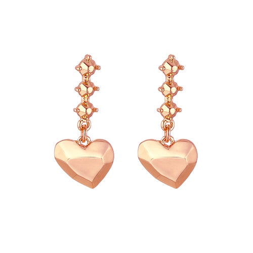 Heart gemstone drop earrings