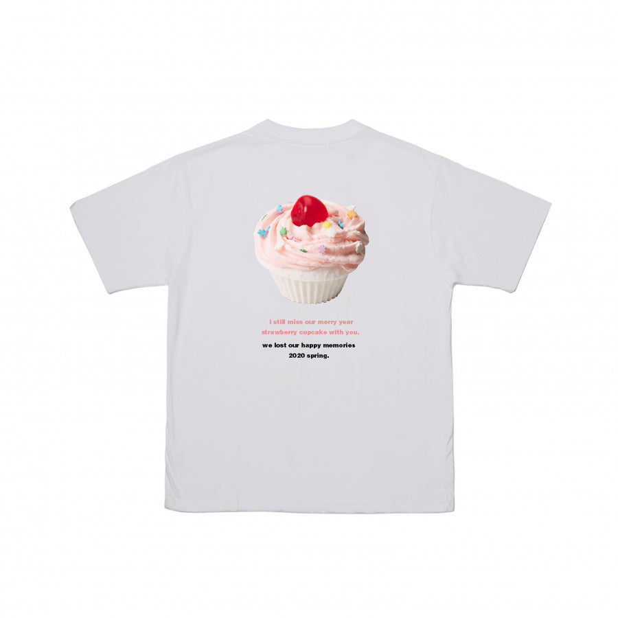 cake print overfit short sleeve t-shirt