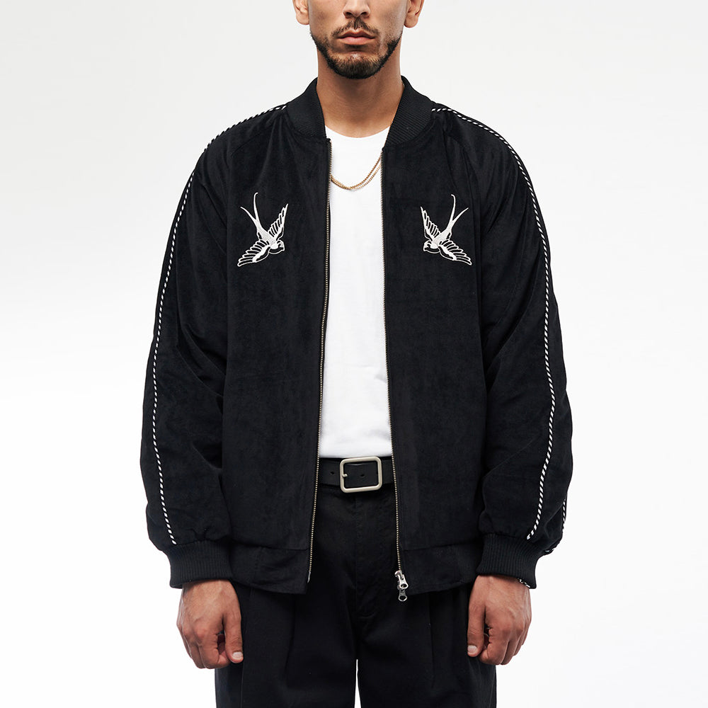 SP VELVET SWALLOW SOUVENIR JACKET-BLACK