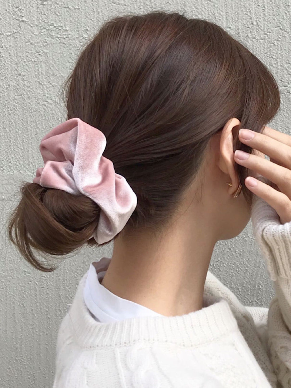 oar Vintage Velvet Volume Scrunchie [Pink]