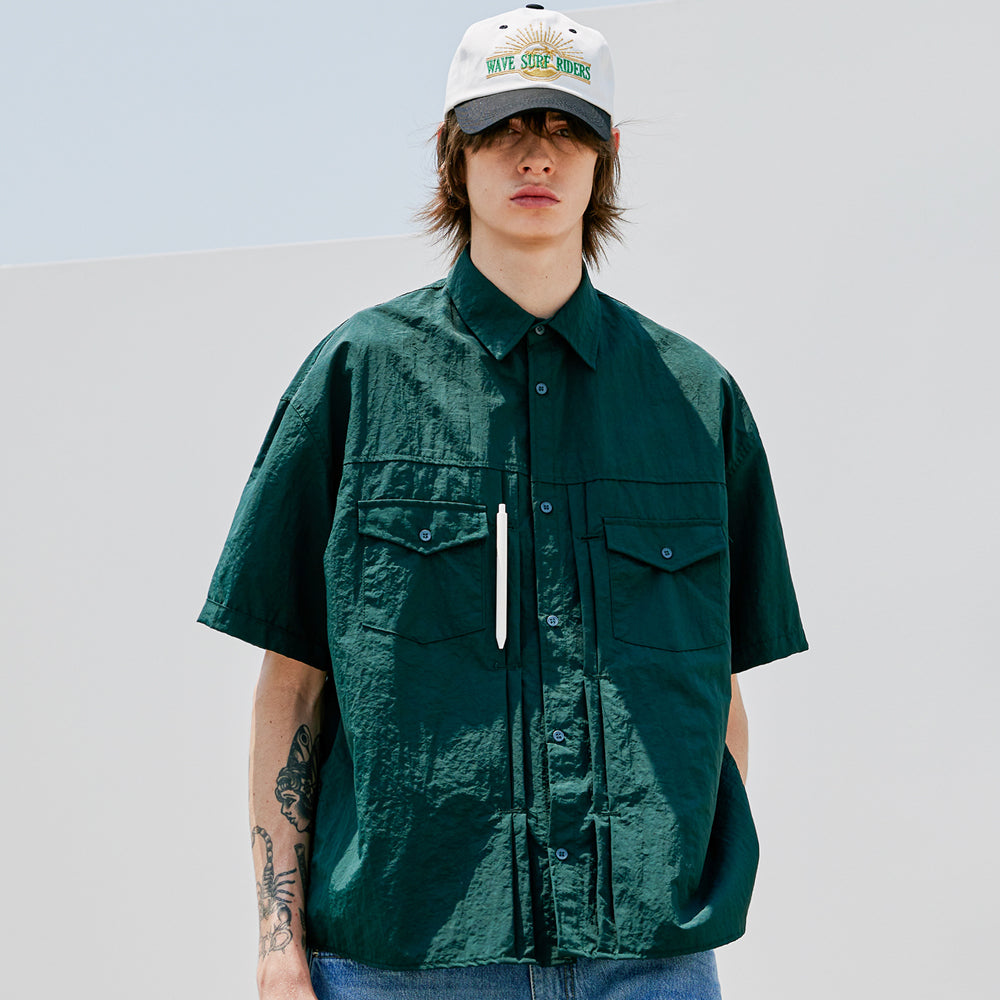 2ND TYPE TRUCKER NYLON SHIRT DARK GREEN