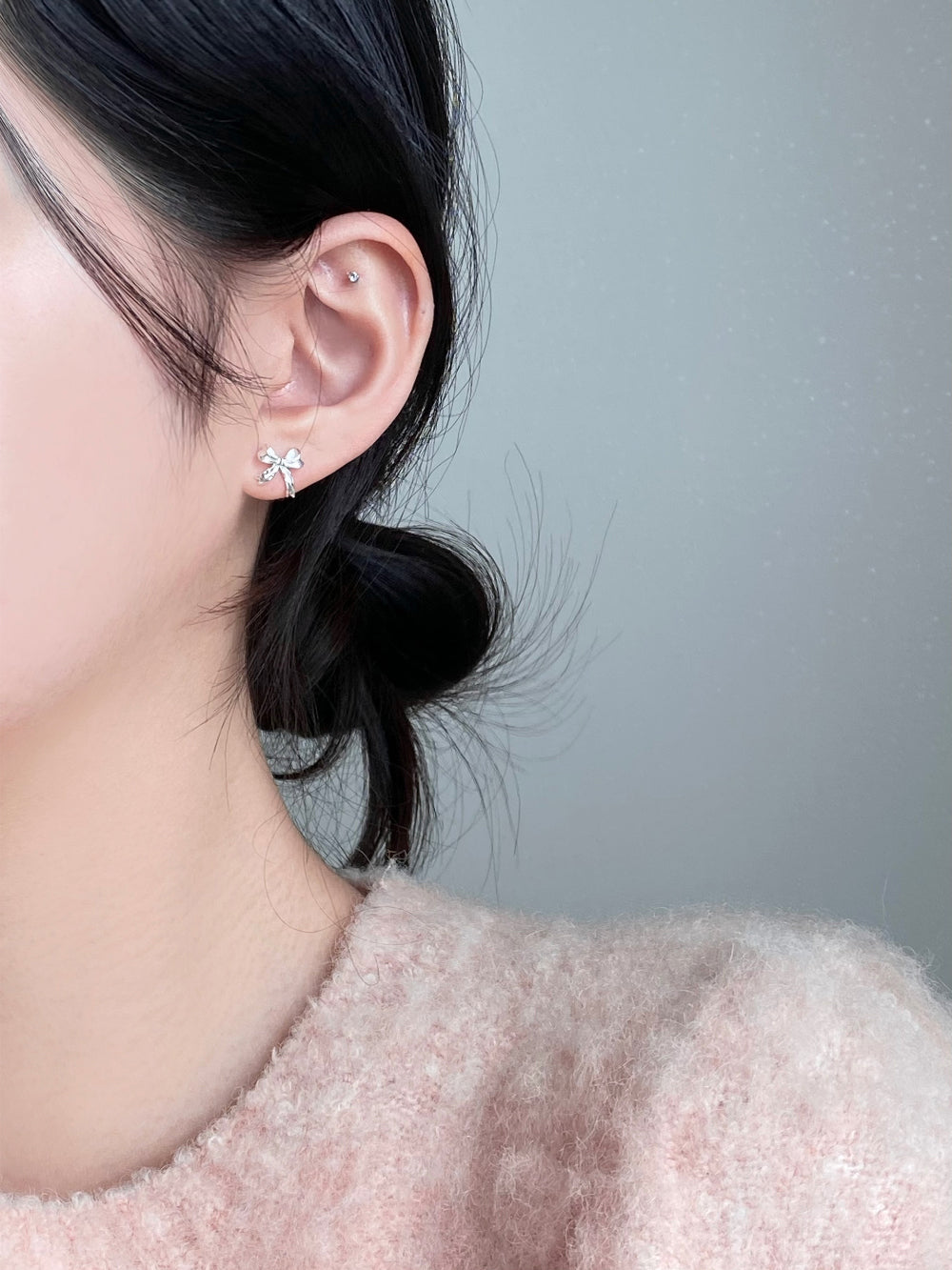 [silver 925] lovely ribbon earrings