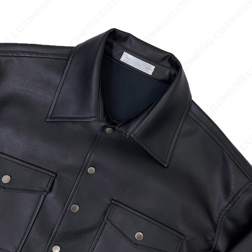 MO French Leather Cropped Jacket (2 colors)